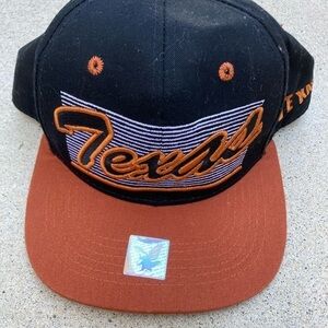 Texas Longhorns Black Script Spell-Out Snapback Hat One Size NCAA Big 12 College